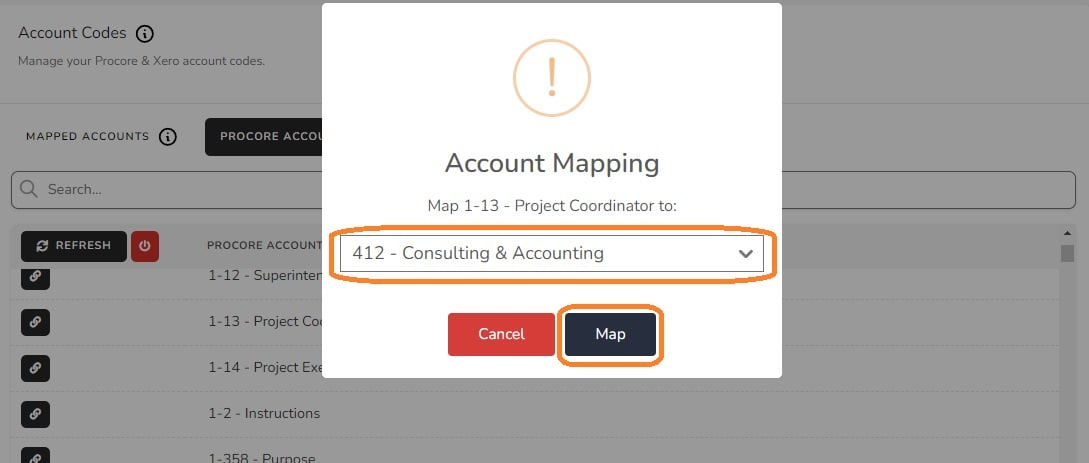 Mapping - Project Specific Account Codes