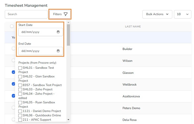 Settings - Tools & Timesheet Management